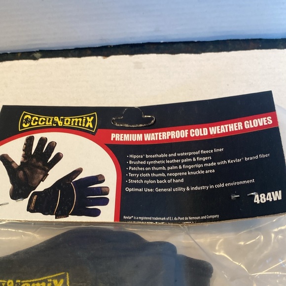 NWT Occunomix Premium Waterproof Cold Weather Gloves 484W with Kevlar - Picture 2 of 6